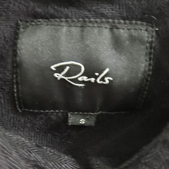 Rails Hunter Plaid Relaxed Fit Shirt Button-down Gray & Black Onyx/Jet Sz Small - Picture 6 of 12